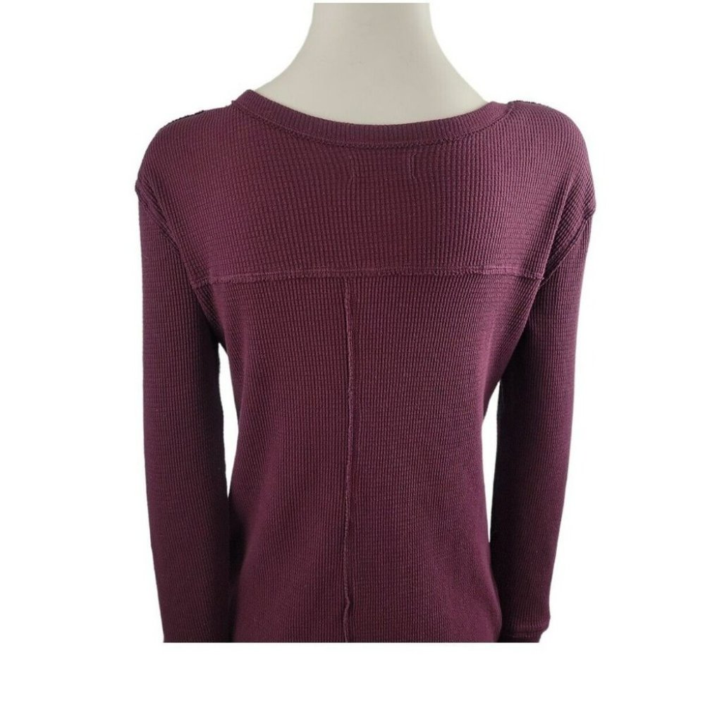 Aritzia TNA Los Santos Dress T-shirt Henley Thermal Long-sleeve Waffle Knit XXS - Picture 6 of 11